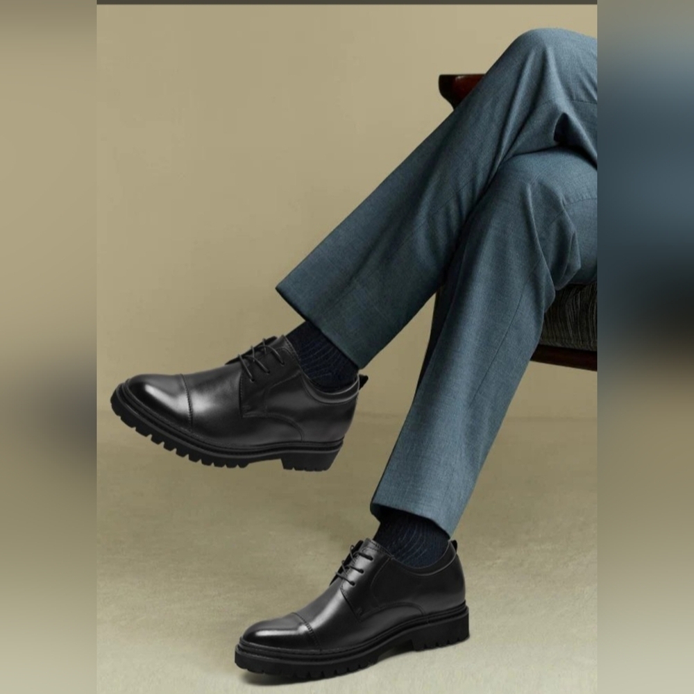 New CMR Men's Chamaripa Height Increasing Leather Oxford Shoes - Picture 10 of 15